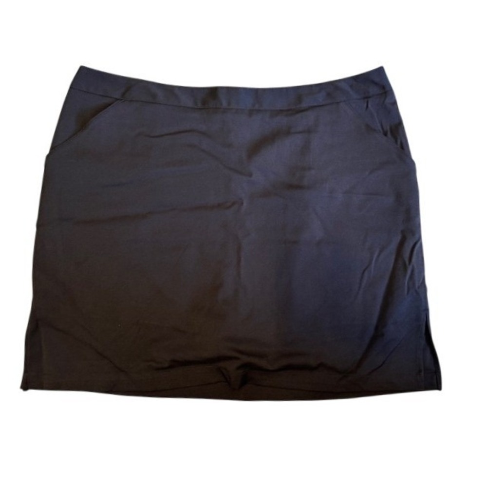 NWT Coral Bay Golf Women's Black Side Zip Skirt Skort Stretch 18